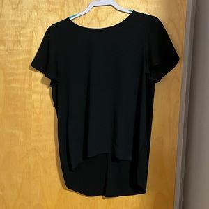 Ann Taylor slight hi-low black blouse (size m)